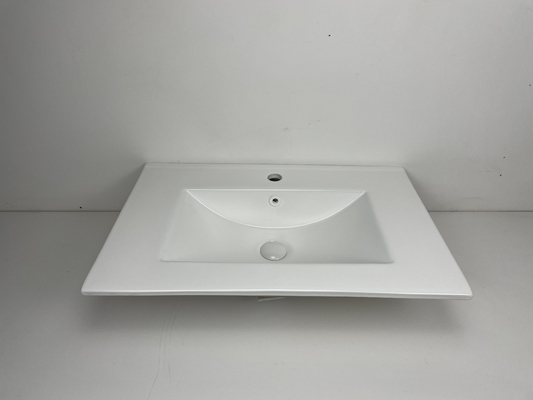 Lissez facile non poreux à la couleur blanche de vanité de dessus d'évier propre de salle de bains