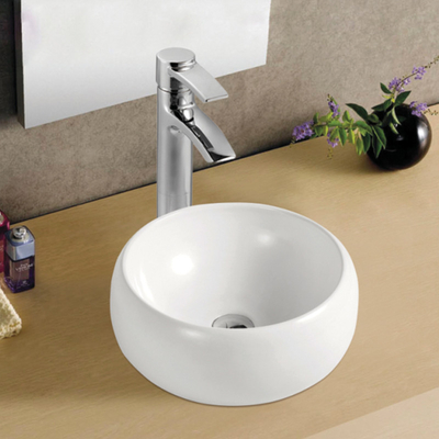Lavabo blanc ou noir d'articles sanitaires de plan de travail d'économie de l'espace d'évier en céramique de salle de bains