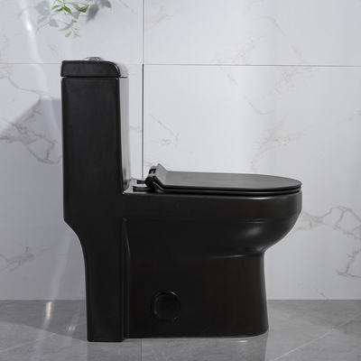 L'une seule pièce standard américain de profil bas a prolongé la toilette 1.6Gpf noir grand