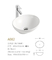 Lavabo en céramique ovale lisse et élégant d'Art Bathroom Sink Counter Top