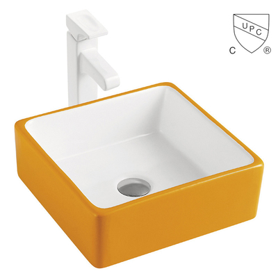 Bassin de main blanc de porcelaine d'évier de petit de décalque lavage carré de salle de bains