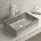 Le lavabo a intégré facile à maintenir et l'évier rectangulaire propre de salle de bains de porcelaine
