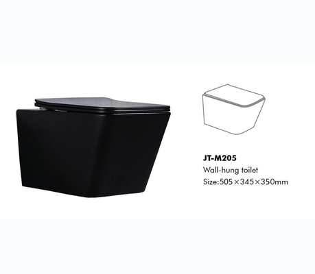 De nouveau au mur d'une seule pièce Hung Toilet Tankless Black Square de cuvette des toilettes de mur